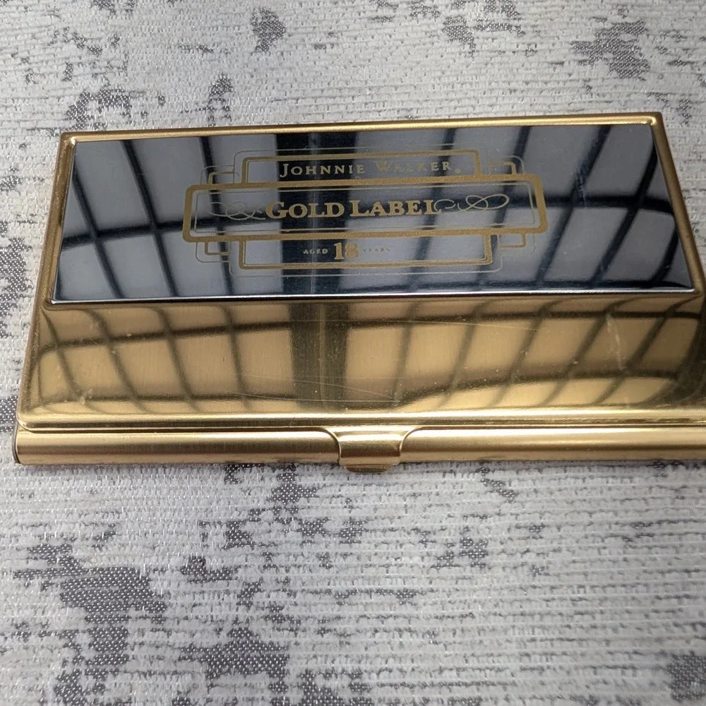Johnnie Walker Gold Label‎ 18 Years Business Card Holder Metal Gold Silver